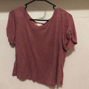 Bozzolo T-Shirt‎ Top Knot Sleeve Casual Tee Relaxed Fit Mauve Size Medium